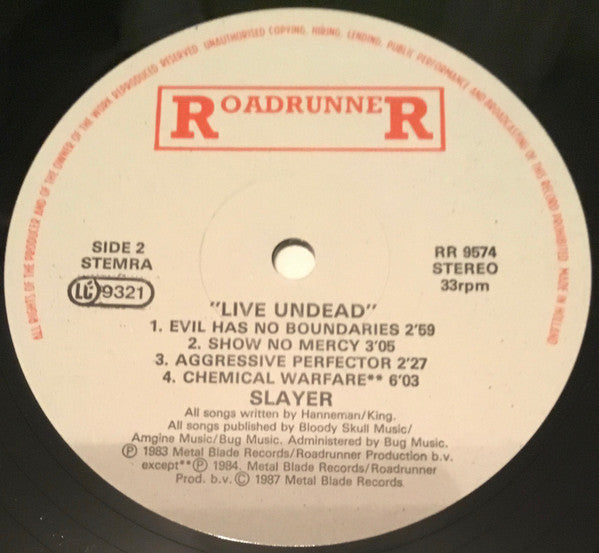 Slayer – Live Undead 12" vinyl record, image 4 of 7