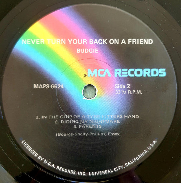 Budgie – Never Turn Your Back On A Friend LP vinyl record, image 6 of 6