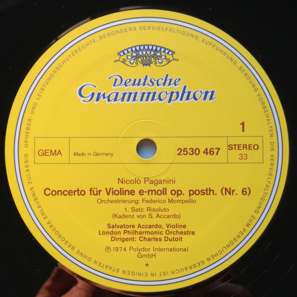 Niccolò Paganini, Salvatore Accardo, London Philharmonic Orchestra, Charles Dutoit – Concerto Per Violino (No. 6) LP vinyl record, image 4 of 5