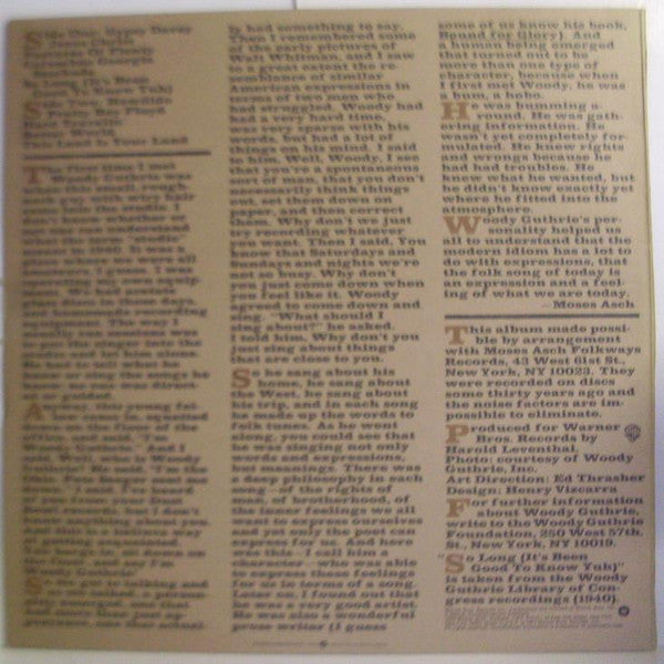 Woody Guthrie – Original Recordings Made By Woody Guthrie 1940-1946 LP vinyl record, image 2 of 4