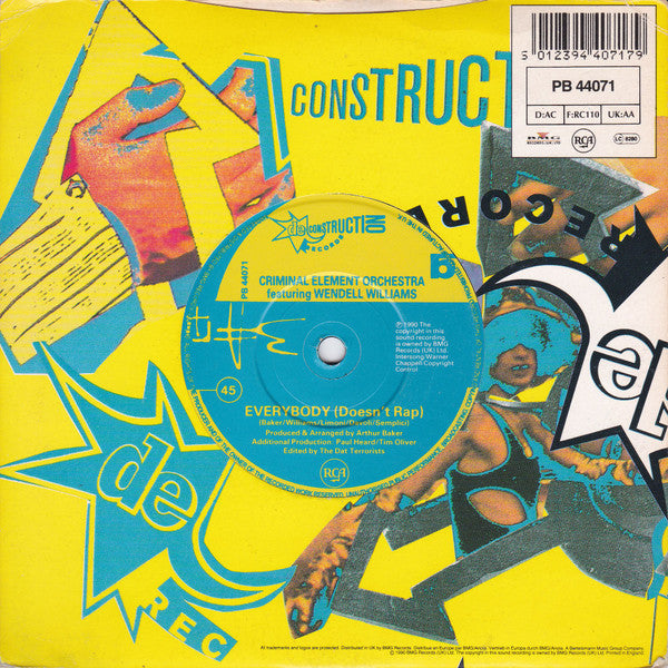 Criminal Element Orchestra – Everybody (Rap) 7" vinyl record, image 2 of 4