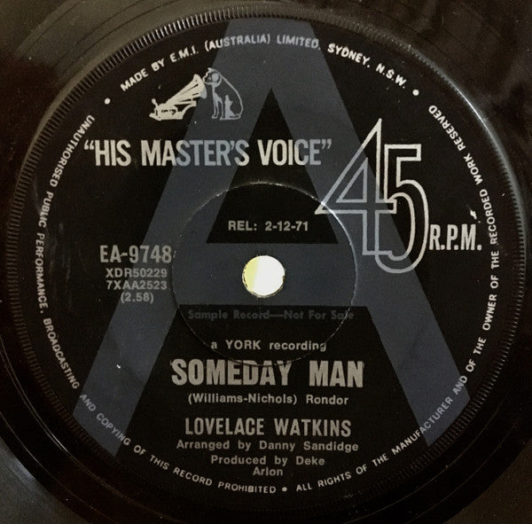 Lovelace Watkins – Someday Man 7" vinyl record
