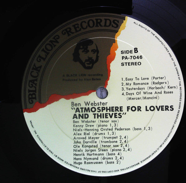 Ben Webster – Atmosphere For Lovers And Thieves LP vinyl record, image 6 of 7