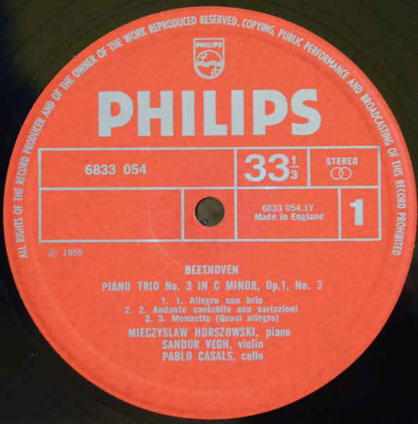 Ludwig van Beethoven, Pablo Casals, Sándor Végh, Mieczyslaw Horszowski – In Memoriam LP vinyl record, image 3 of 4