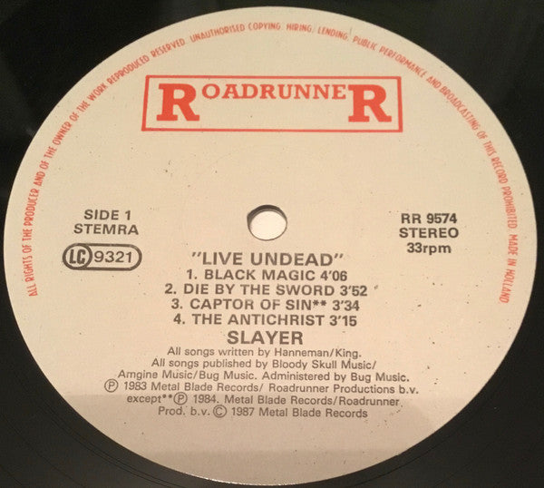 Slayer – Live Undead 12" vinyl record, image 3 of 7