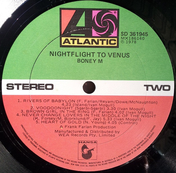 Boney M. – Nightflight To Venus LP vinyl record, image 6 of 7