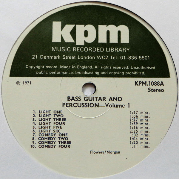 Herbie Flowers, Barry Morgan – Bass Guitar And Percussion - Volume 1 LP vinyl record, image 3 of 4