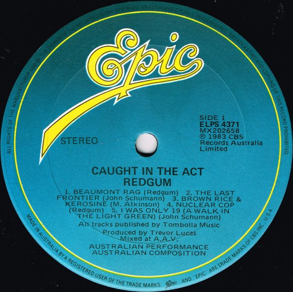 Redgum – Caught In The Act LP vinyl record, image 3 of 8