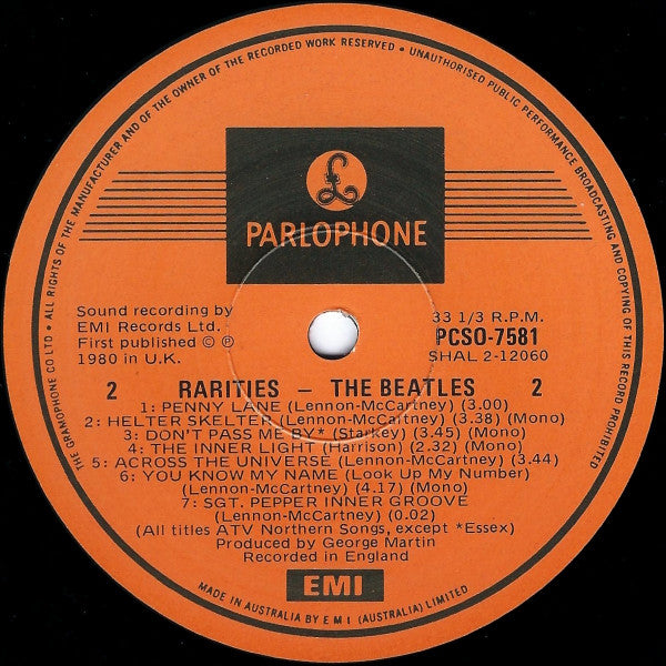The Beatles – Rarities LP vinyl record, image 6 of 9