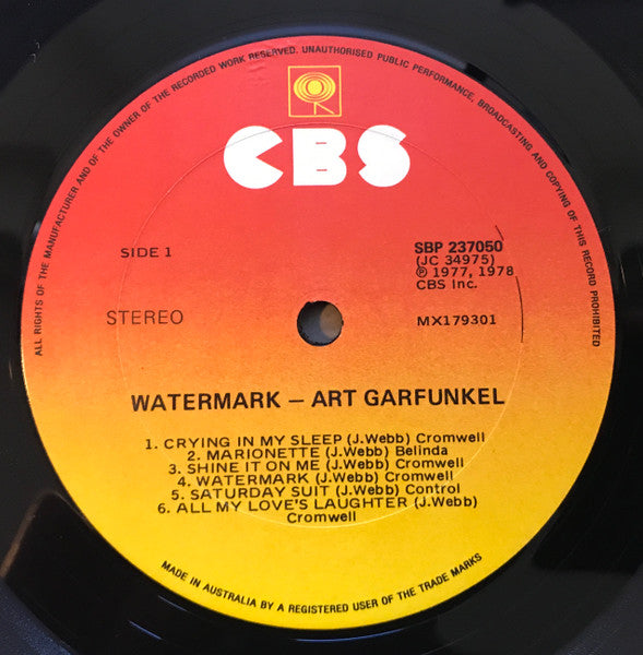Art Garfunkel – Watermark LP vinyl record, image 3 of 6