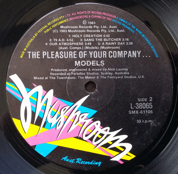 Models – The Pleasure Of Your Company... LP vinyl record, image 7 of 7