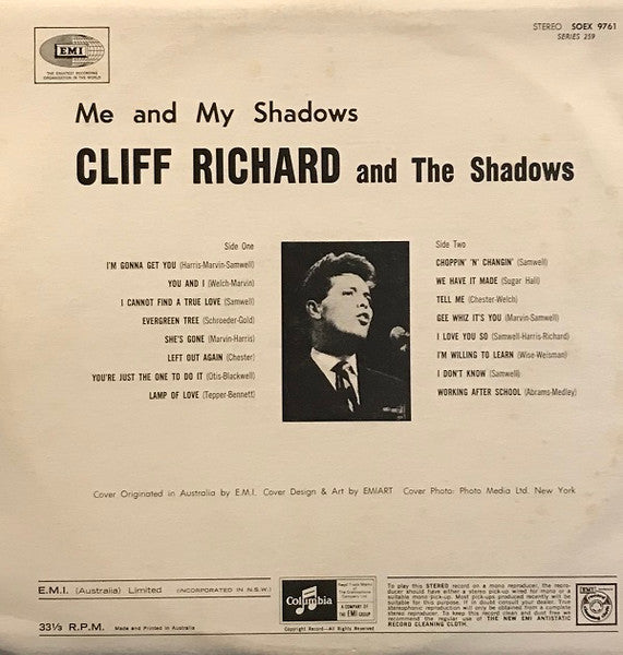 Cliff Richard & The Shadows – Me And My Shadows LP vinyl record, image 2 of 4
