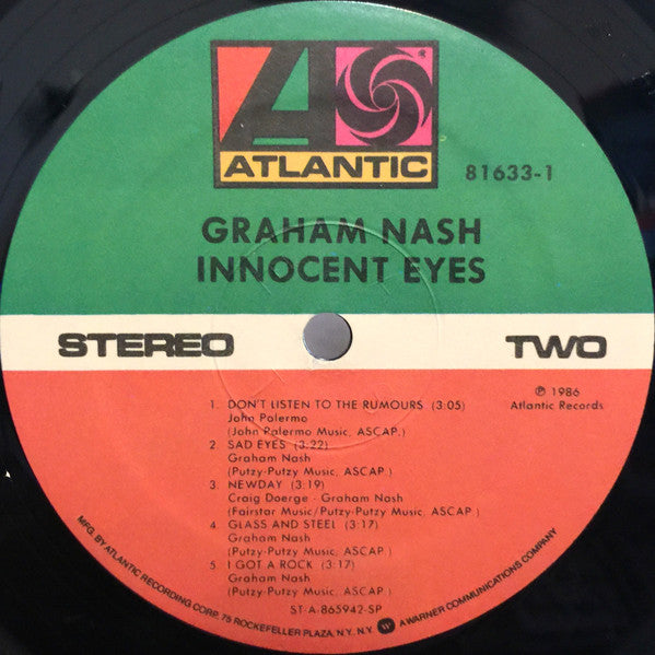 Graham Nash – Innocent Eyes LP vinyl record, image 7 of 9