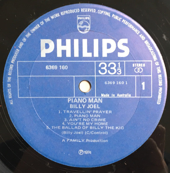 Billy Joel – Piano Man LP vinyl record, image 2 of 3