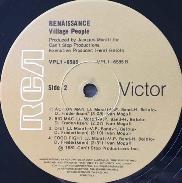 Village People – Renaissance LP vinyl record, image 4 of 4