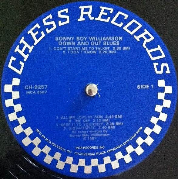Sonny Boy Williamson – Down And Out Blues LP vinyl record, image 3 of 4