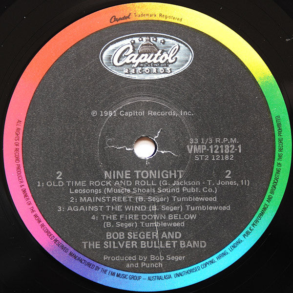 Bob Seger And The Silver Bullet Band – Nine Tonight (2xLP) LP vinyl record, image 4 of 8