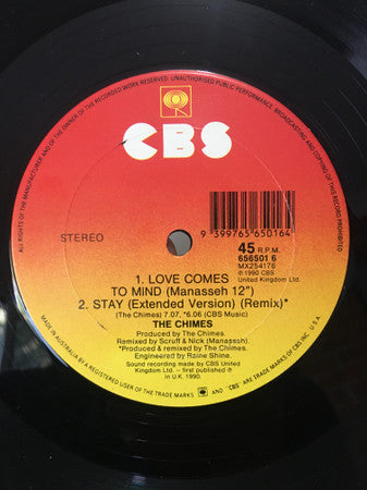The Chimes – Love Comes To Mind 12" vinyl record, image 2 of 2