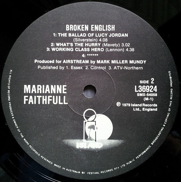 Marianne Faithfull – Broken English LP vinyl record, image 4 of 6