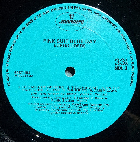 Eurogliders – Pink Suit Blue Day LP vinyl record, image 6 of 6