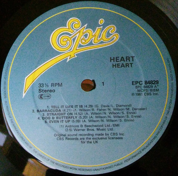 Heart – Heart LP vinyl record, image 3 of 4
