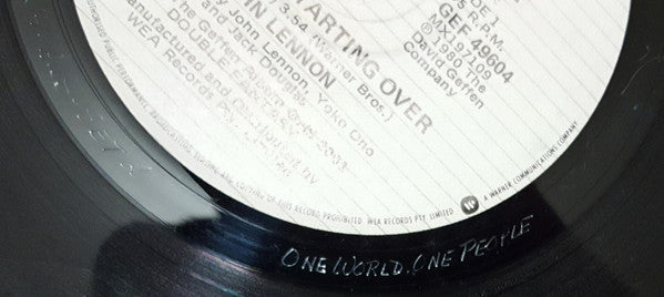 John Lennon, Yoko Ono – (Just Like) Starting Over / Kiss Kiss Kiss 7" vinyl record, image 3 of 5