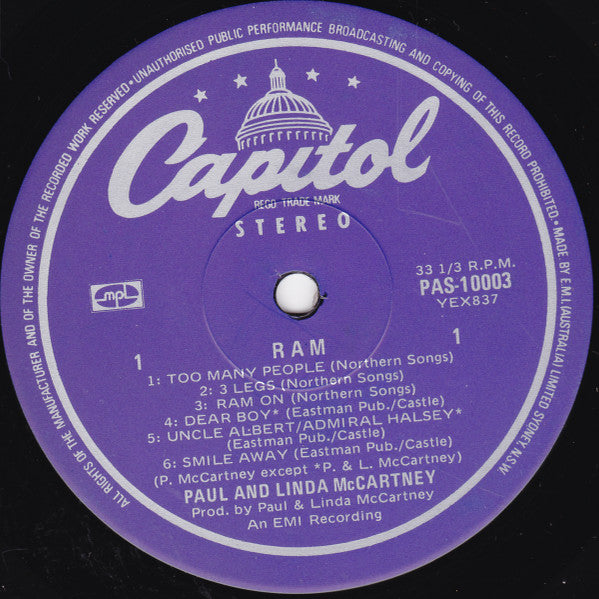 Paul & Linda McCartney – Ram LP vinyl record, image 5 of 6
