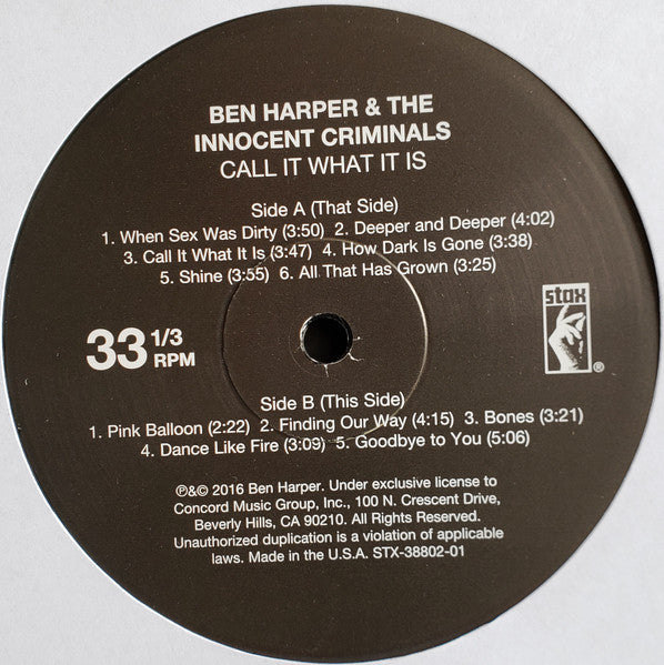 Ben Harper & The Innocent Criminals – Call It What It Is LP vinyl record, image 6 of 7