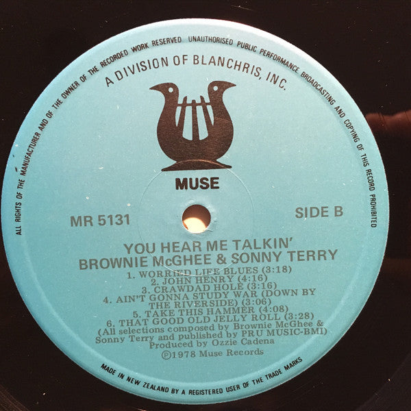 Sonny Terry & Brownie McGhee – You Hear Me Talkin' LP vinyl record, image 4 of 5