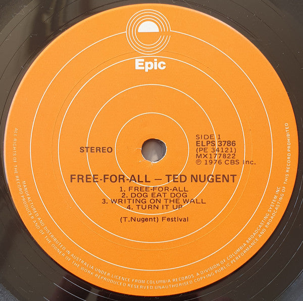 Ted Nugent – Free-For-All LP vinyl record, image 5 of 6