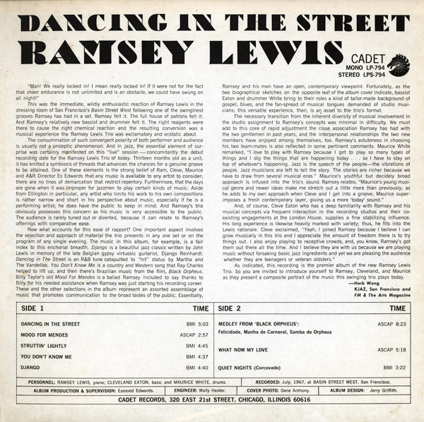 Ramsey Lewis – Dancing In The Street LP vinyl record, image 3 of 6