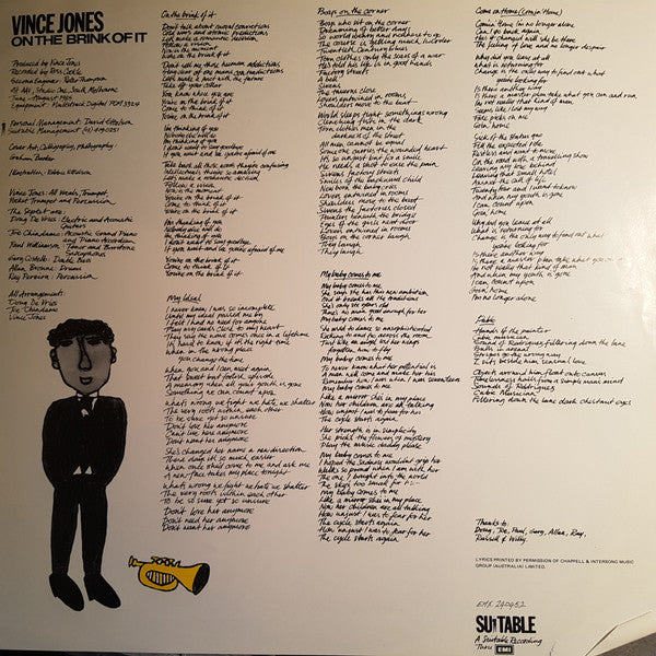 Vince Jones – On The Brink Of It LP vinyl record, image 3 of 5