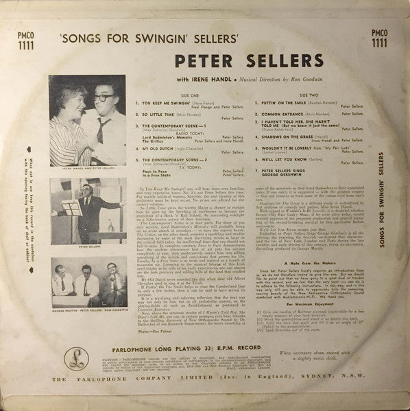 Peter Sellers – Songs For Swingin' Sellers LP vinyl record, image 6 of 6