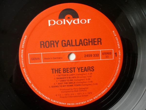 Rory Gallagher – The Best Years LP vinyl record, image 3 of 6