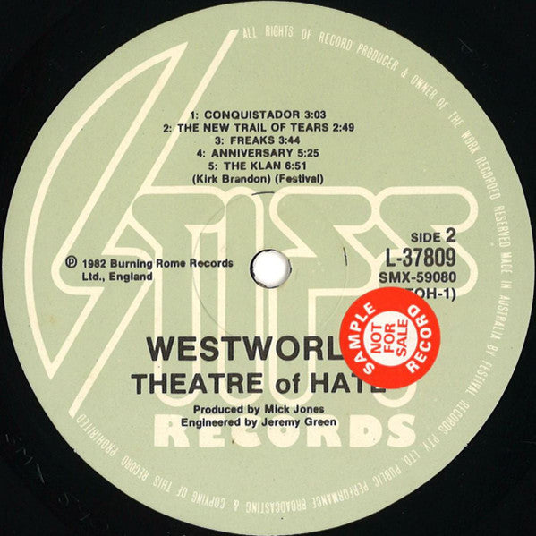 Theatre Of Hate – Westworld LP vinyl record, image 4 of 4