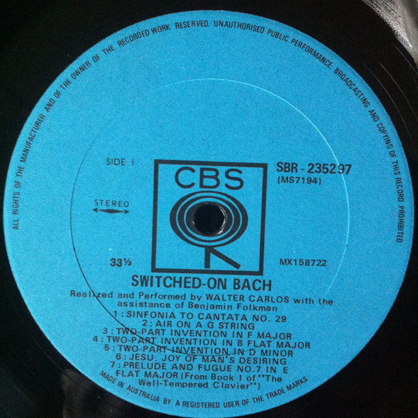Walter Carlos – Switched-On Bach LP vinyl record, image 3 of 4