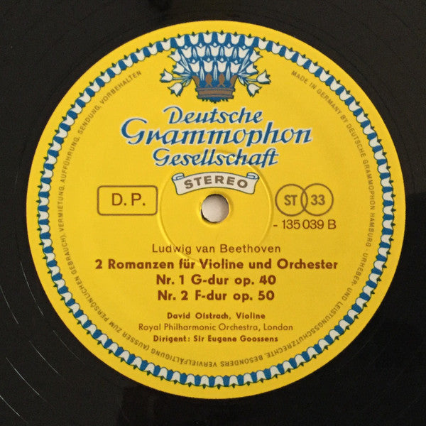 David Oistrach, Igor Oistrach, Max Bruch, Ludwig van Beethoven – Konzert Für Violine & Orchester Nr. 1 G-moll Op. 26 / Romanzen Für Violine & Orchester Nr. 1 G-dur Op. 40 · Nr. 2 F-dur Op. 50 LP vinyl record, image 4 of 4
