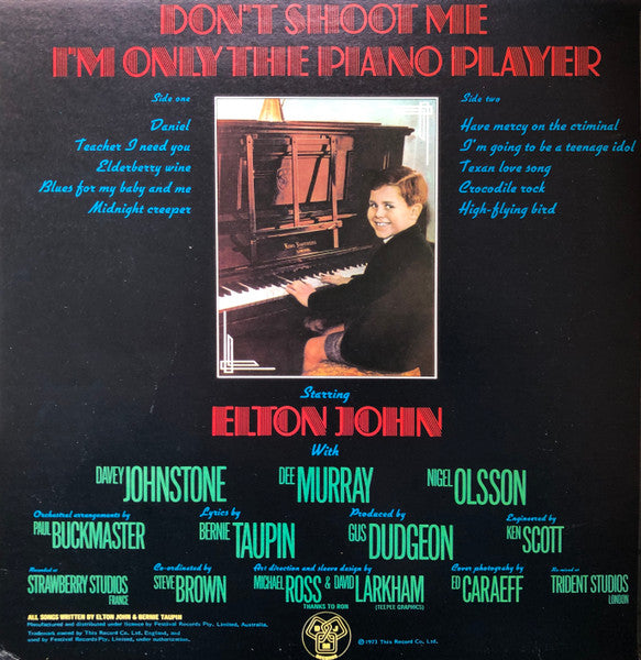 Elton John – Don't Shoot Me I'm Only The Piano Player LP vinyl record, image 2 of 10