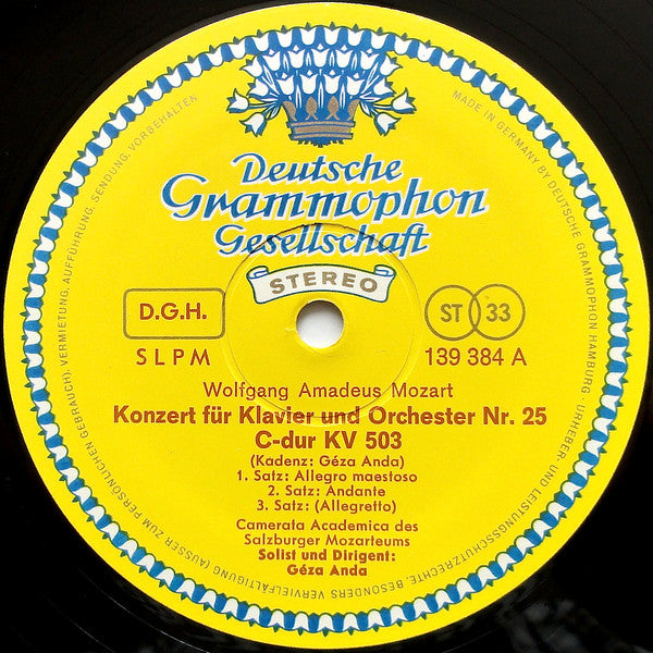 Wolfgang Amadeus Mozart, Camerata Academica Salzburg, Géza Anda – Klavierkonzerte = Piano Concertos -C-Dur / In C Major / KV 503 · C-Dur / In C Major / KV 246 LP vinyl record, image 3 of 5