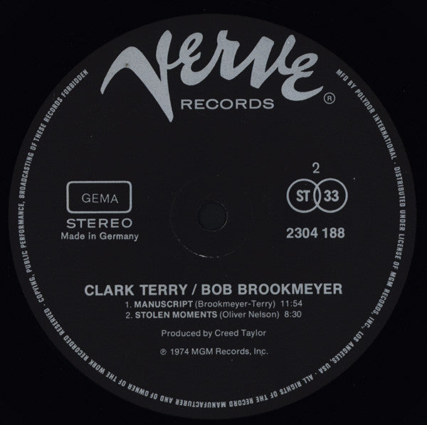Clark Terry, Bob Brookmeyer – Clark Terry & Bob Brookmeyer LP vinyl record, image 4 of 4
