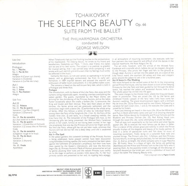 Pyotr Ilyich Tchaikovsky, Philharmonia Orchestra, George Weldon – The Sleeping Beauty Ballet Suite LP vinyl record, image 2 of 4