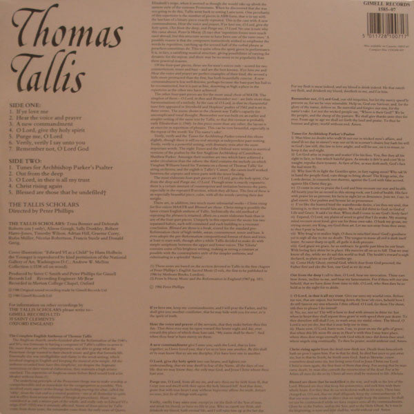 Thomas Tallis, The Tallis Scholars, Peter Phillips – The Complete English Anthems LP vinyl record, image 2 of 4