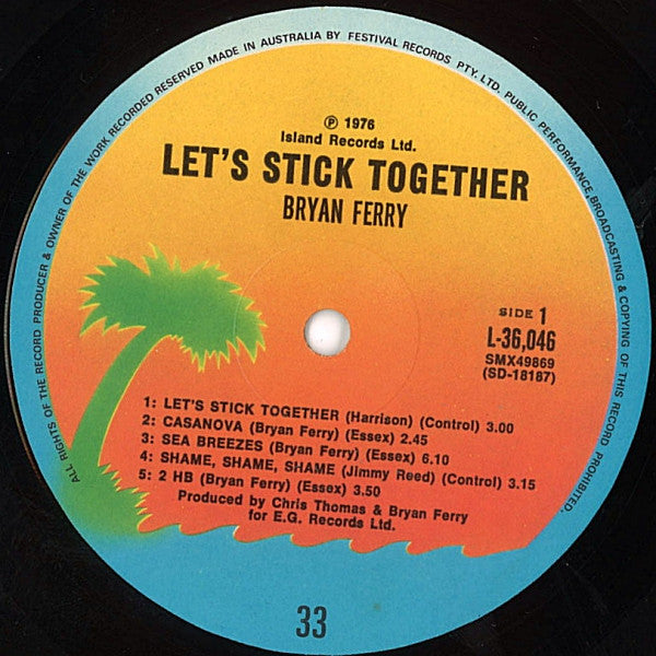 Bryan Ferry – Let's Stick Together LP vinyl record, image 3 of 4