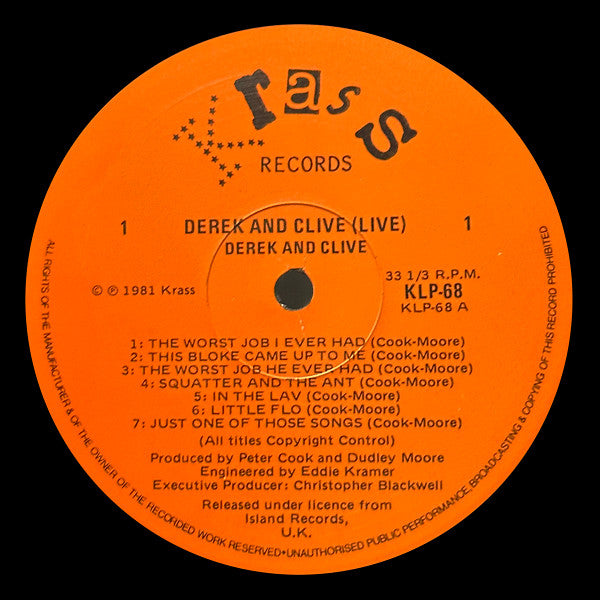 Derek & Clive – (Live) LP vinyl record, image 3 of 3