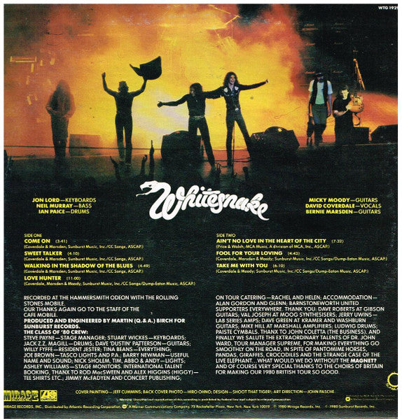 Whitesnake – Live... In The Heart Of The City LP vinyl record, image 2 of 3