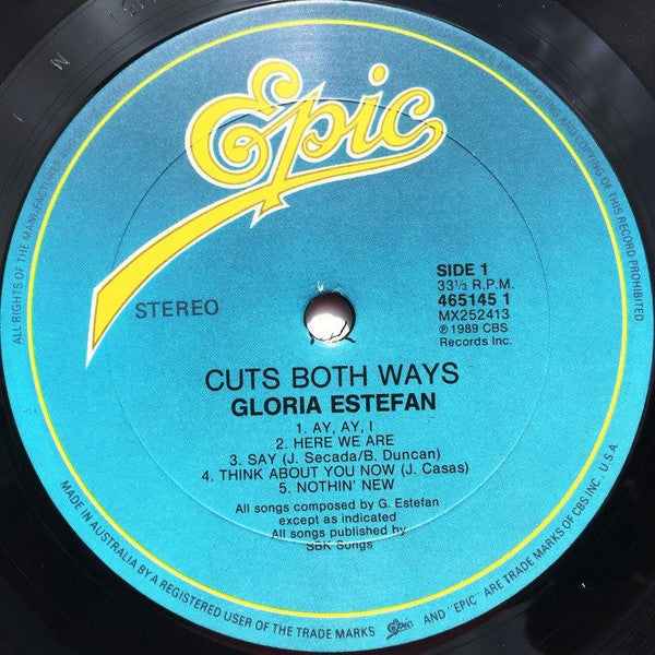 Gloria Estefan – Cuts Both Ways LP vinyl record, image 4 of 5