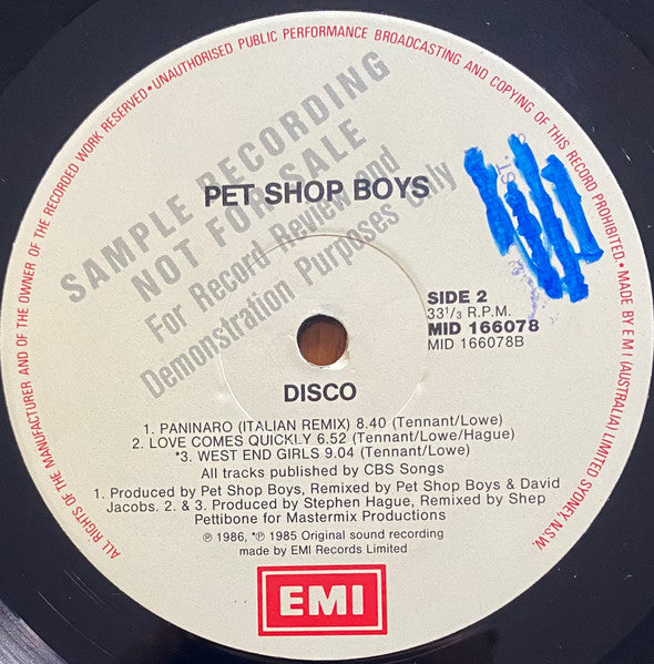 Pet Shop Boys – Disco LP vinyl record, image 7 of 7