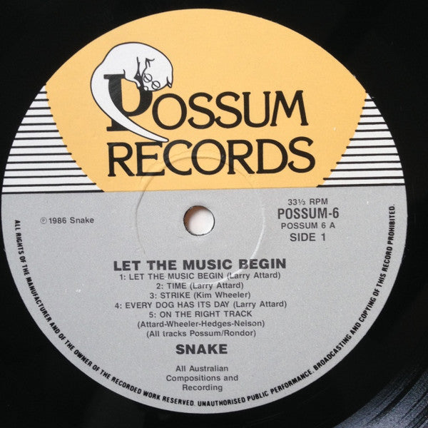 Snake – Let The Music Begin LP vinyl record, image 3 of 4