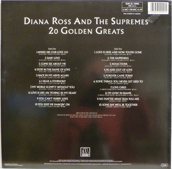The Supremes – 20 Golden Greats LP vinyl record, image 2 of 5