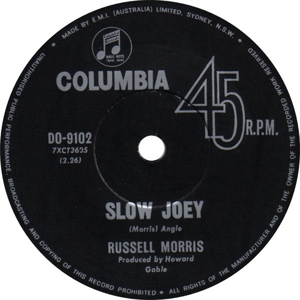 Russell Morris – Rachel 7" vinyl record, image 2 of 2